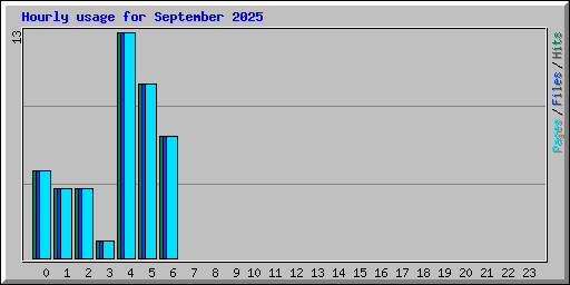 Hourly usage for September 2025